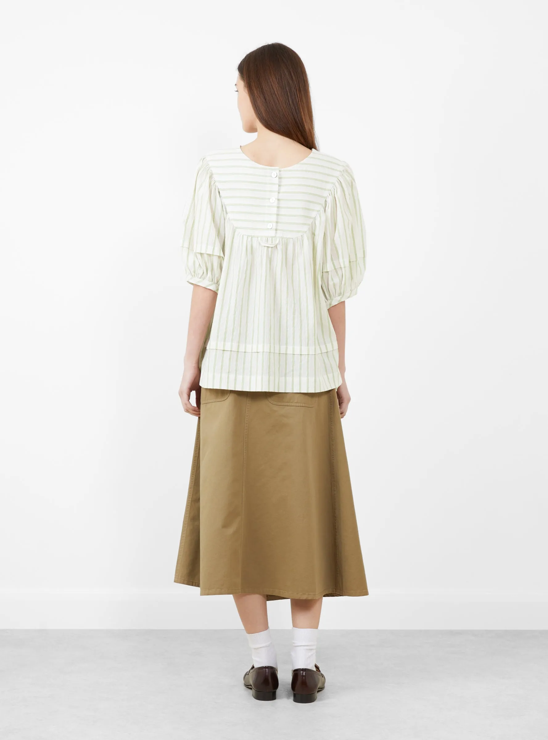 Japanese Mugwasher Stripe Romy Top Mint and Ecru sold by Garbstore product image thumbnail 4