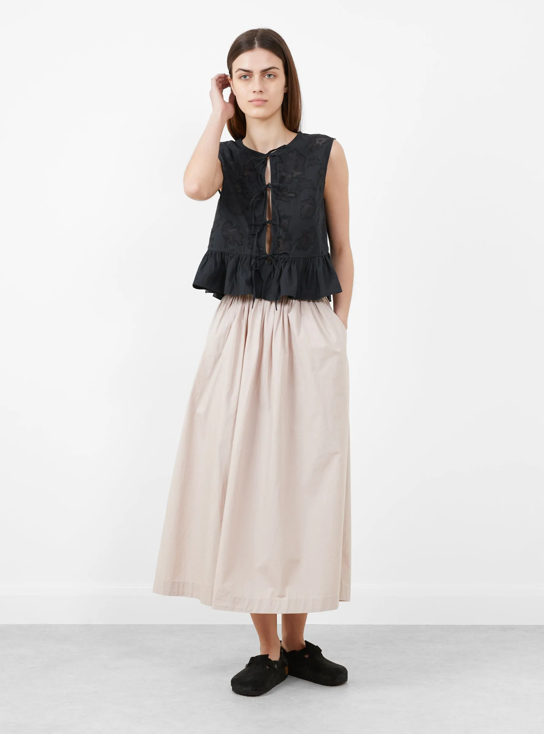 Dotty Embroidered Blouse Black sold by Garbstore