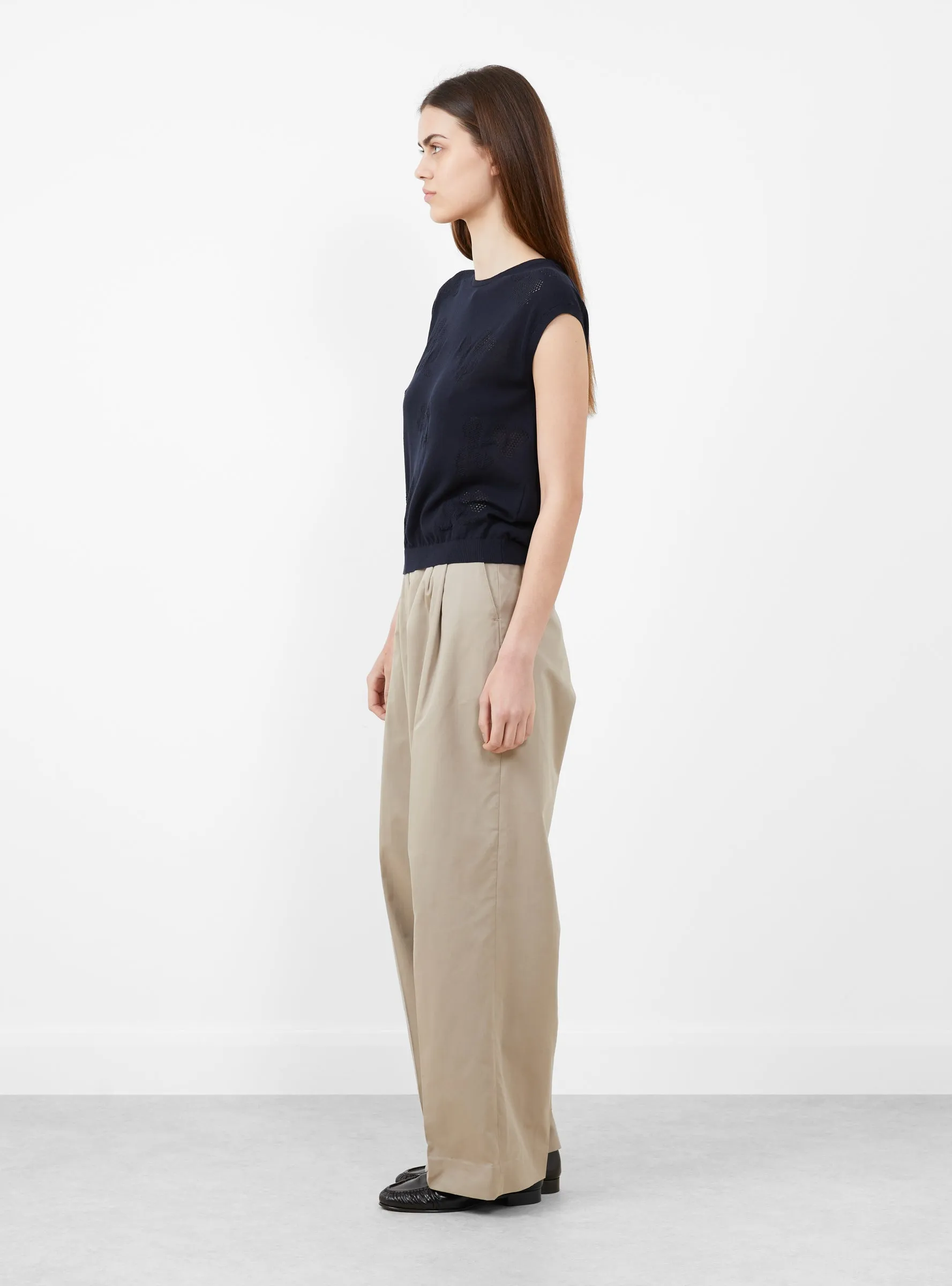 Flower Shadow Knit Vest Navy sold by Garbstore product image thumbnail 2