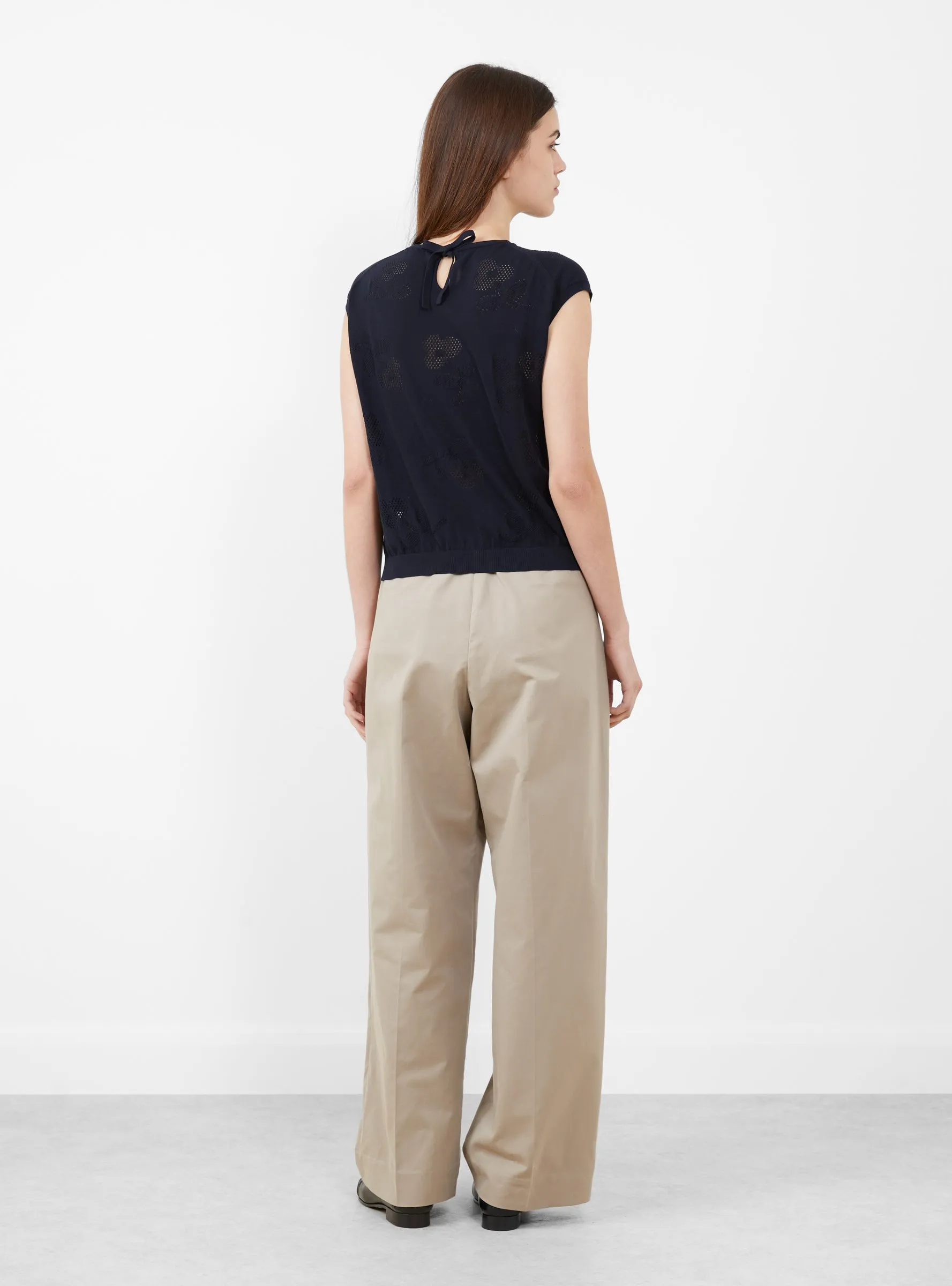 Flower Shadow Knit Vest Navy sold by Garbstore product image thumbnail 3