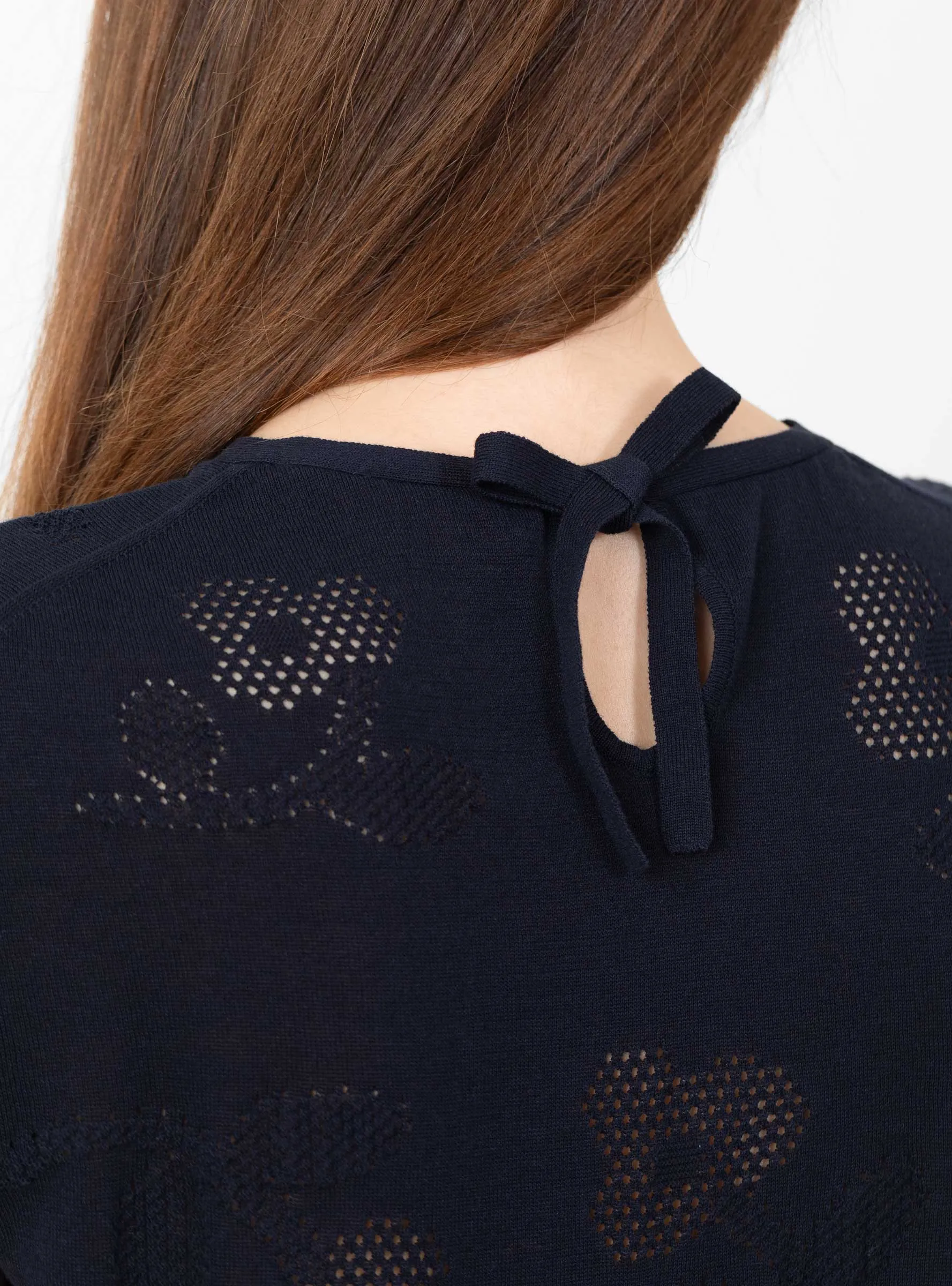 Flower Shadow Knit Vest Navy sold by Garbstore product image thumbnail 4