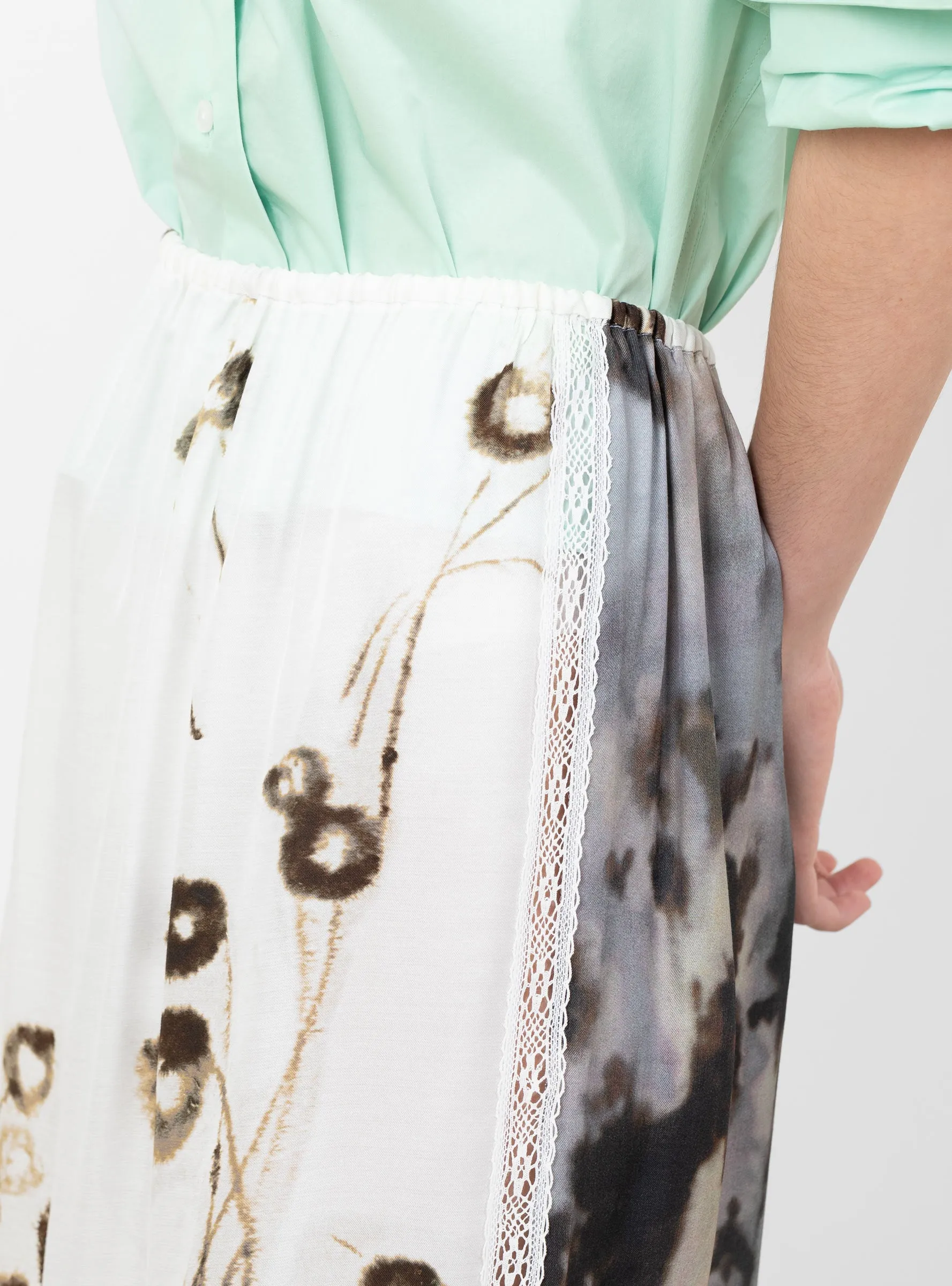 Printed Long Skirt with Lace Multi sold by Garbstore product image thumbnail 5