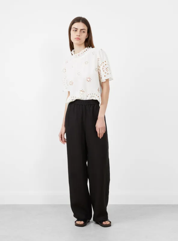 Linen Pants with Lace Black made by Cordera