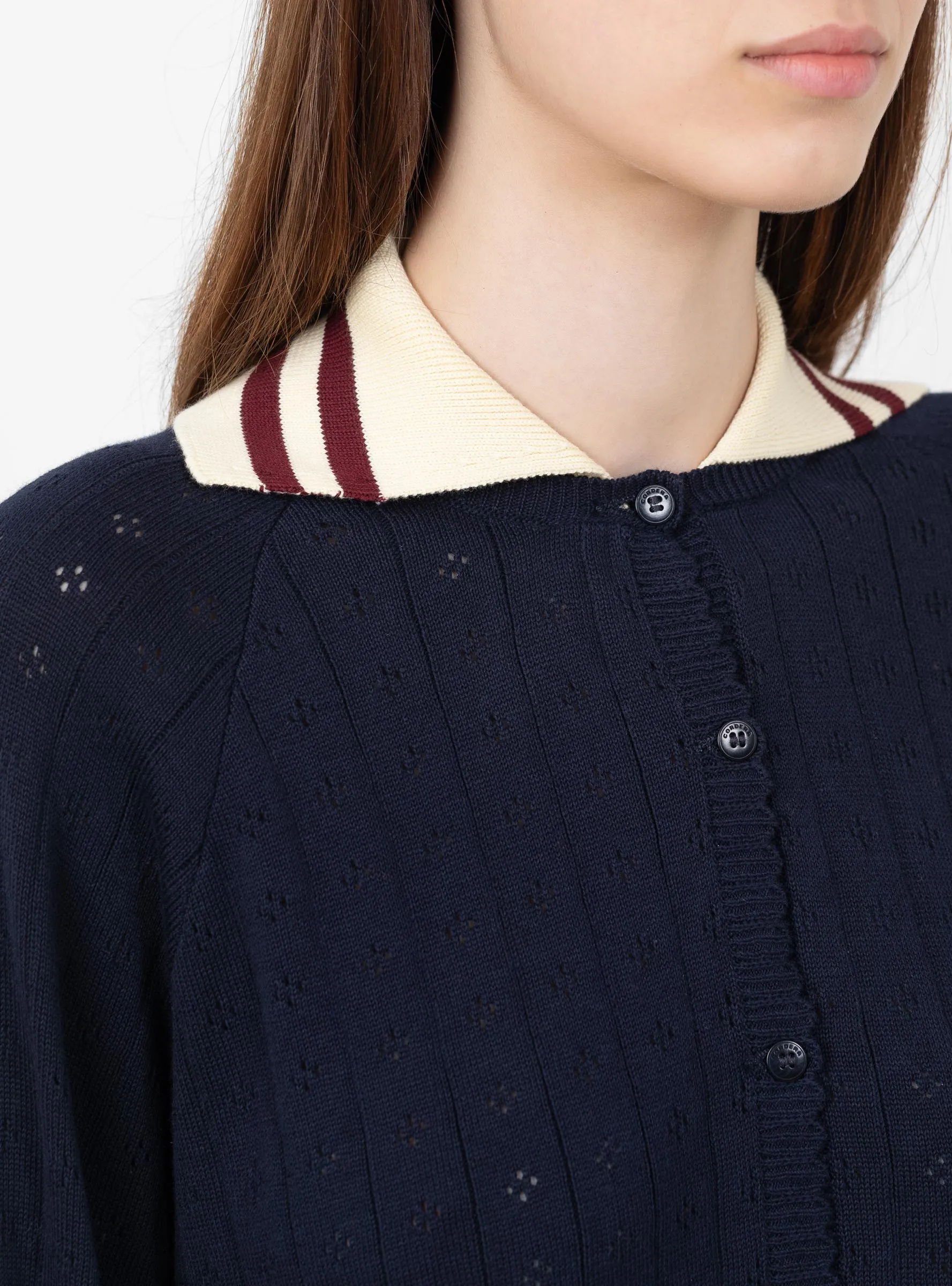 Organic Cotton Long Sleeve Polo Navy sold by Garbstore product image thumbnail 4