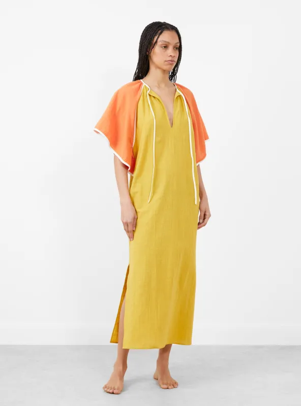 Beth Zephyr Dress Orange Khaki sold by Garbstore