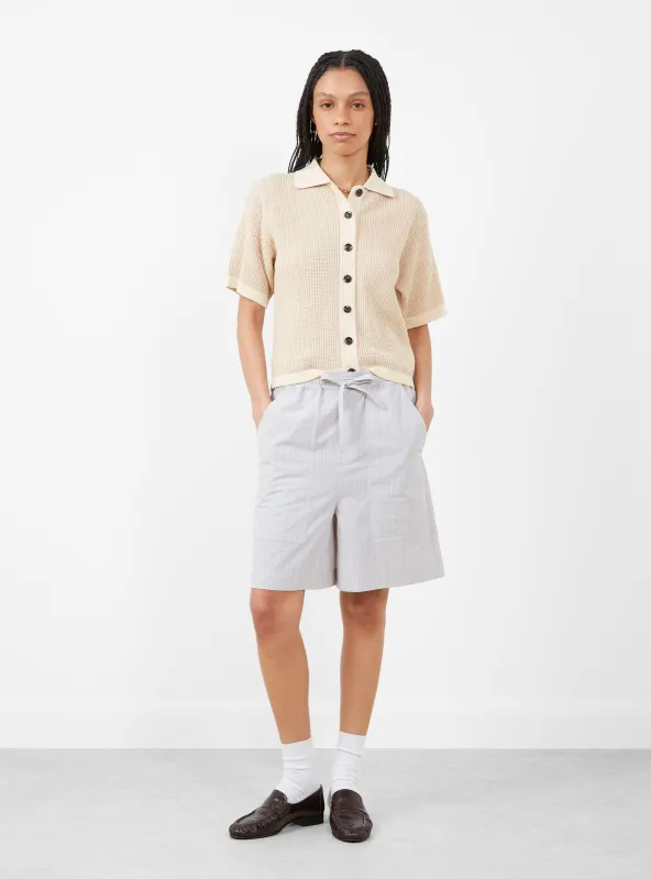 Emeric Shorts Gris Clair and Ecru sold by Garbstore