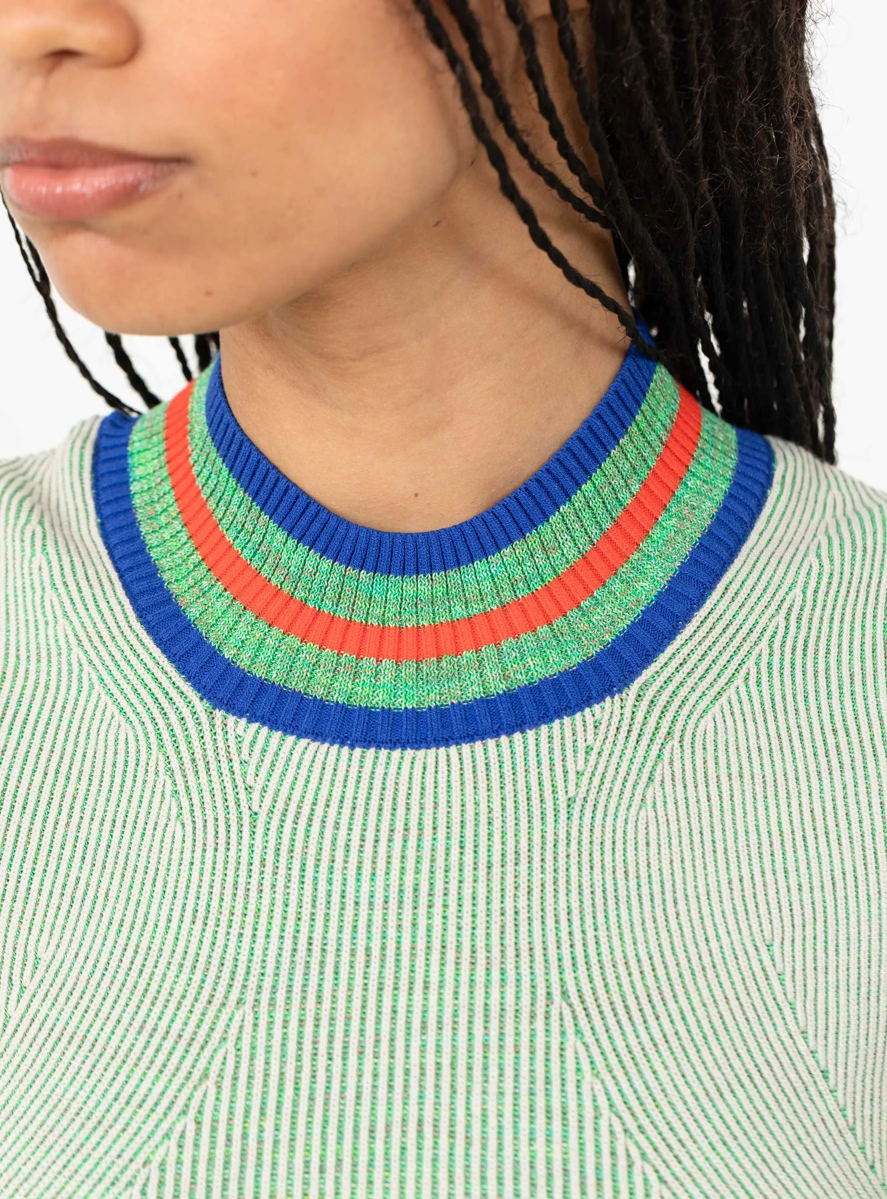 Scuba Knit Top Green and Beige Grid sold by Garbstore product image thumbnail 2