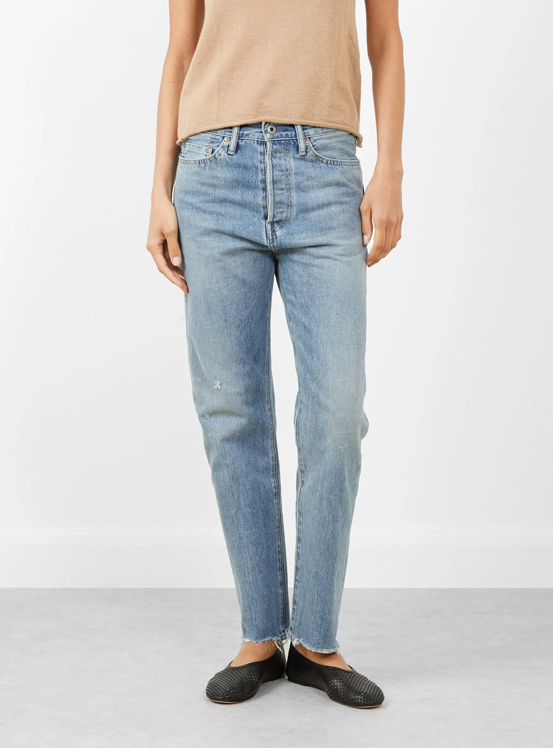 Selvedge Denim Narrow Tapered Cut Very Light sold by Garbstore