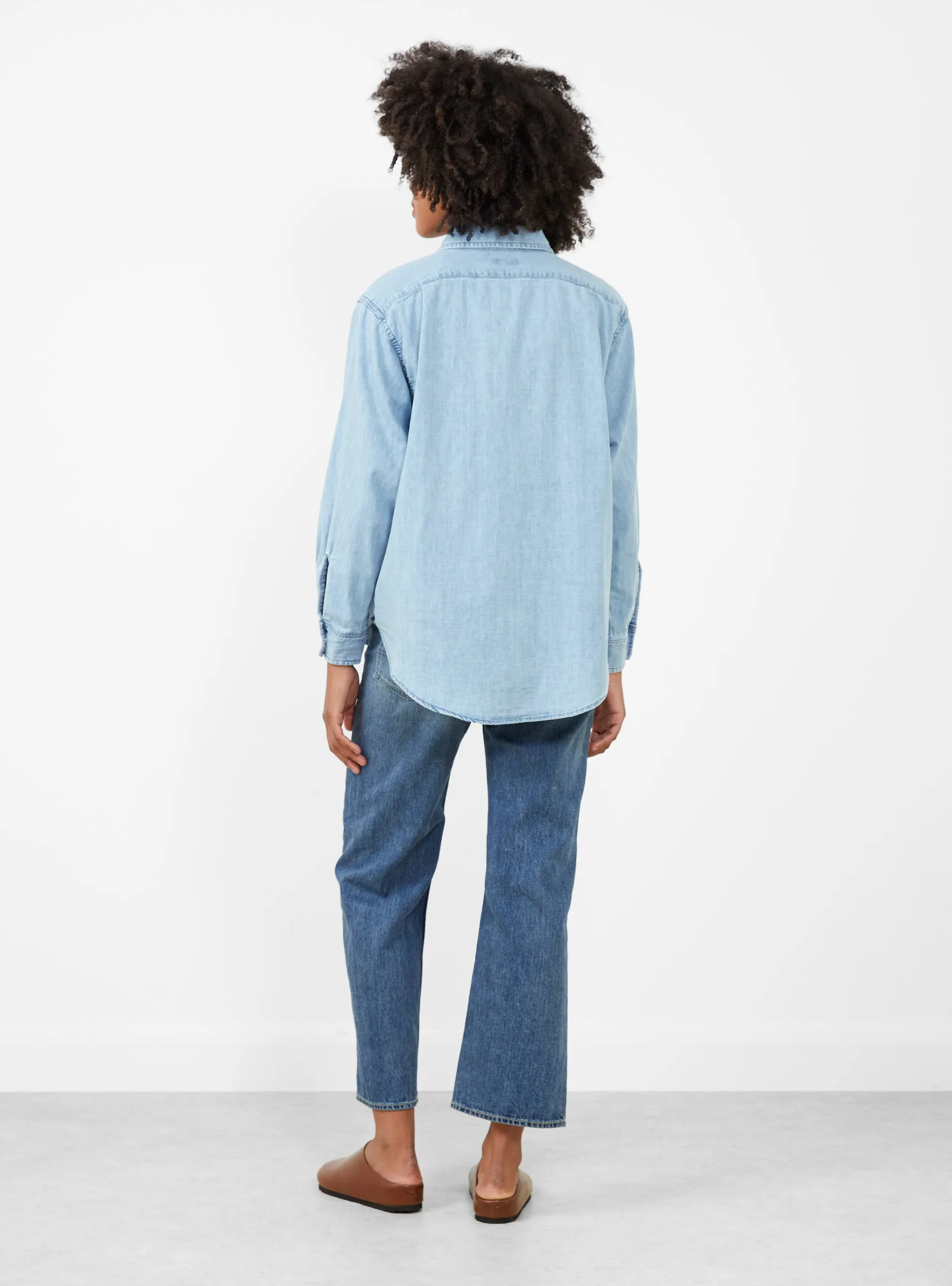 Regular Collar Light Denim Shirt Indigo Bleach sold by Garbstore product image thumbnail 3