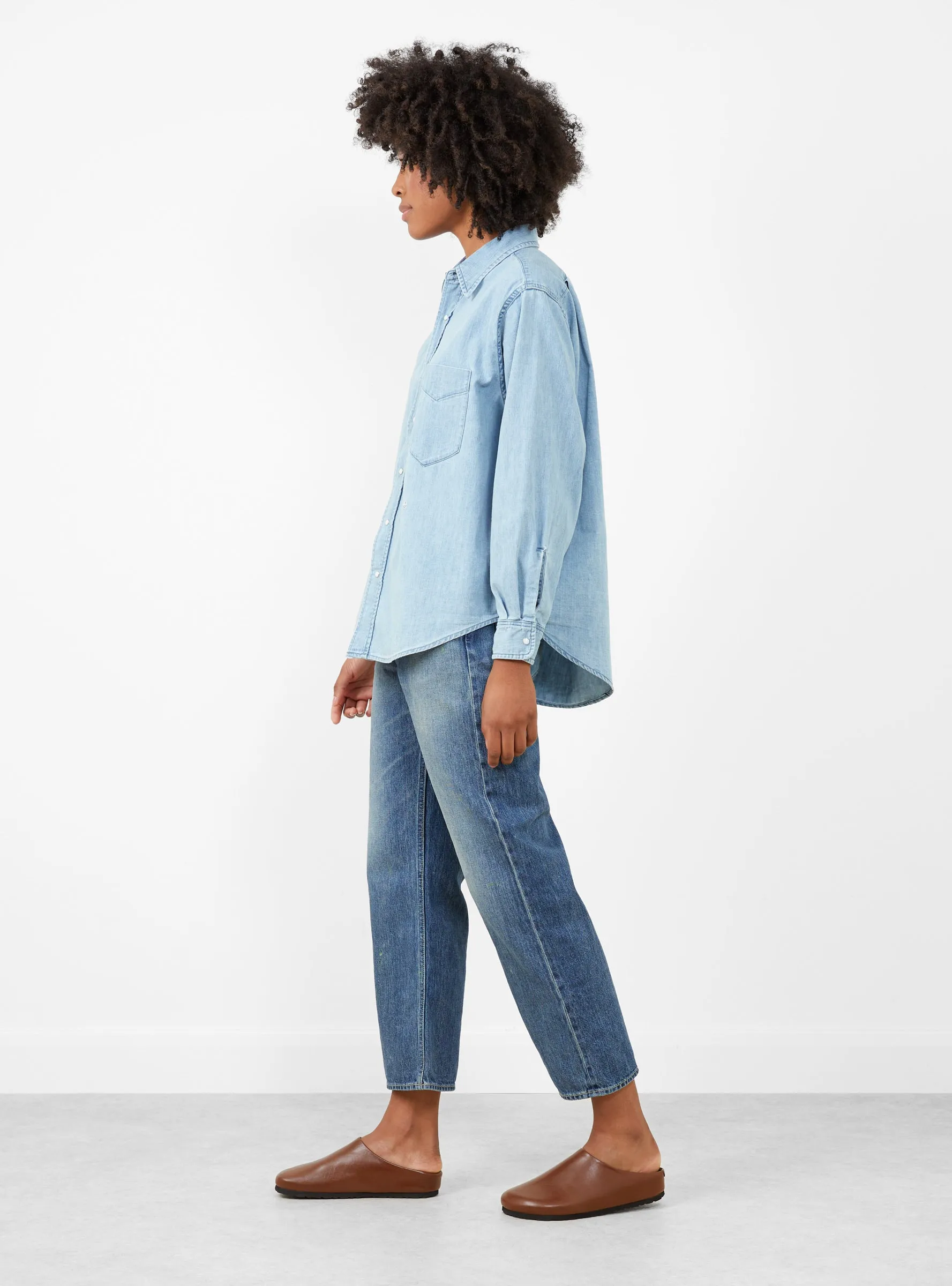 Regular Collar Light Denim Shirt Indigo Bleach sold by Garbstore product image thumbnail 2