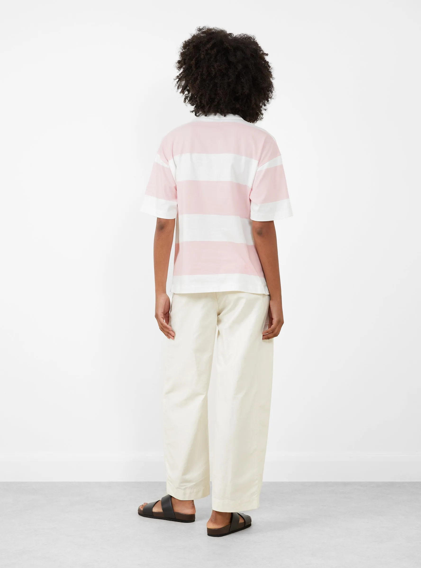 Triple Stripe T-Shirt Light Pink and White sold by Garbstore product image thumbnail 4