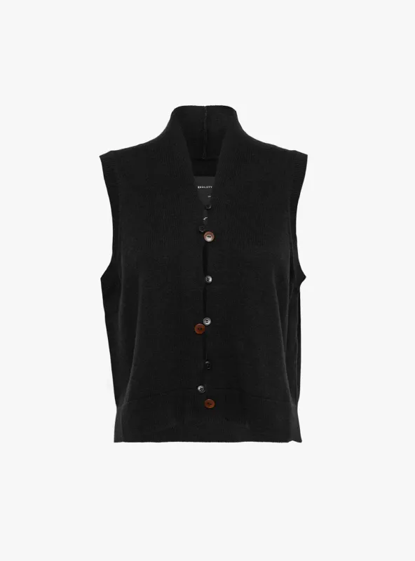 Merino Wool Waistcoat Black sold by Garbstore