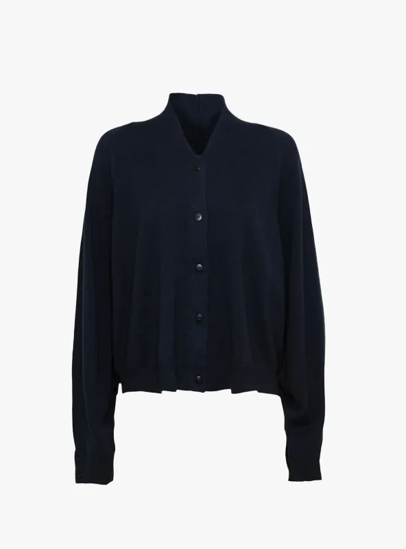 Merino Wool Cardigan Navy made by Cordera