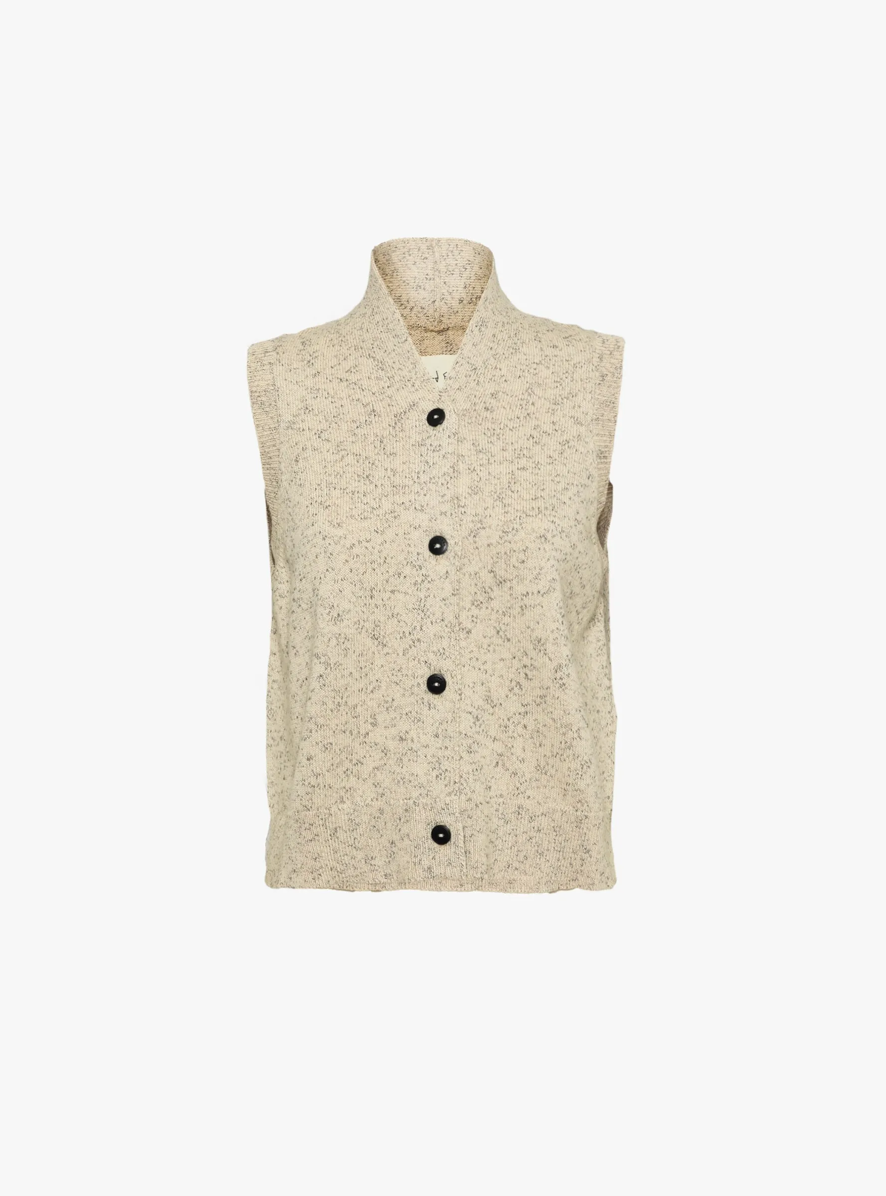 Flecked Cotton Vest Natural sold by Garbstore