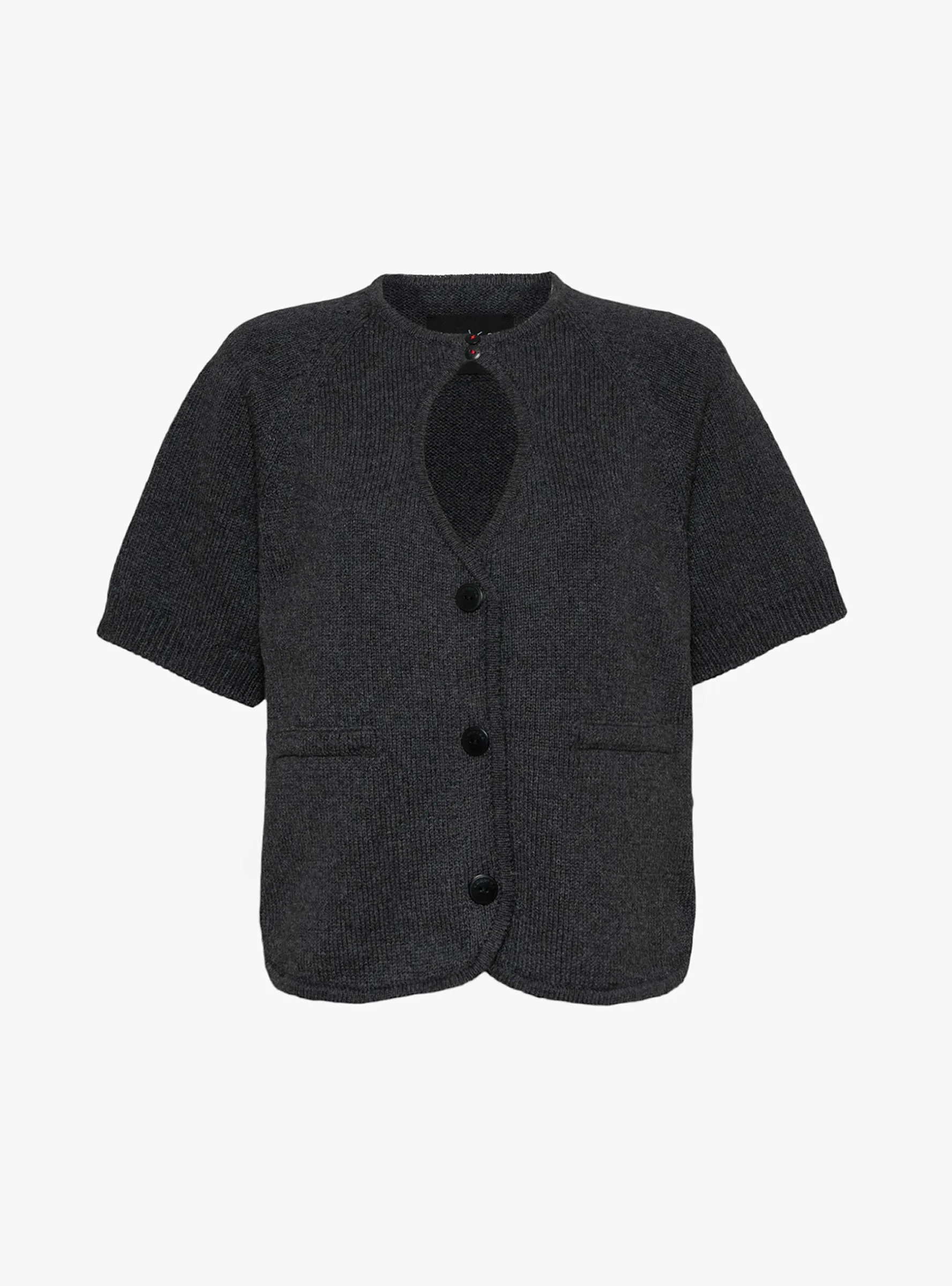 Cut Out Knit Top Anthracite sold by Garbstore