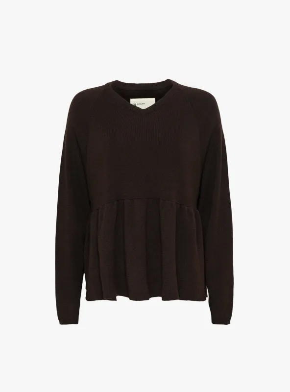 Merino and Cashmere Peplum Top Brown sold by Garbstore