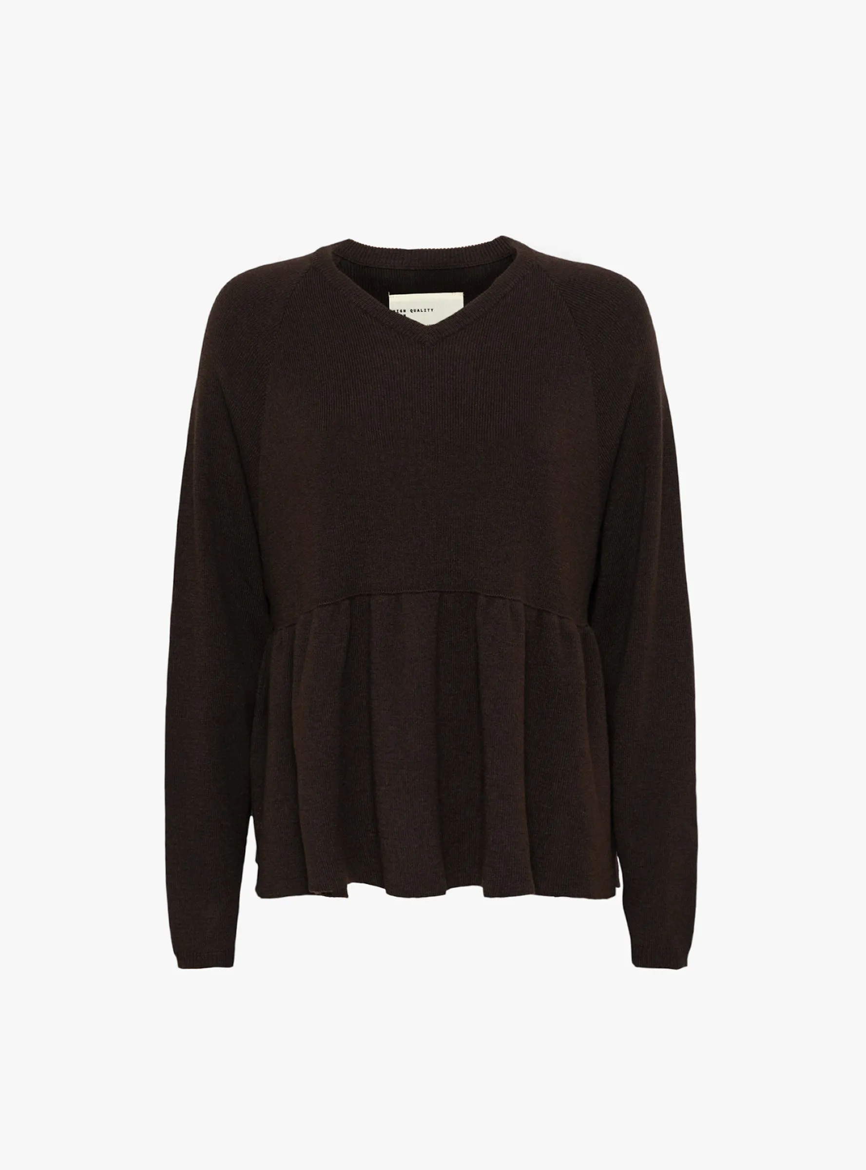 Merino and Cashmere Peplum Top Brown sold by Garbstore