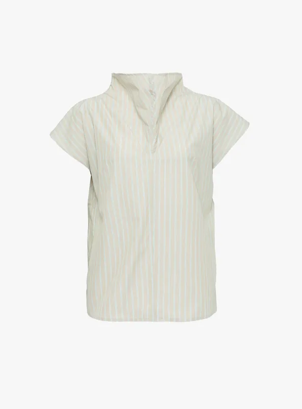 Farah Blouse Grey and Blue sold by Garbstore