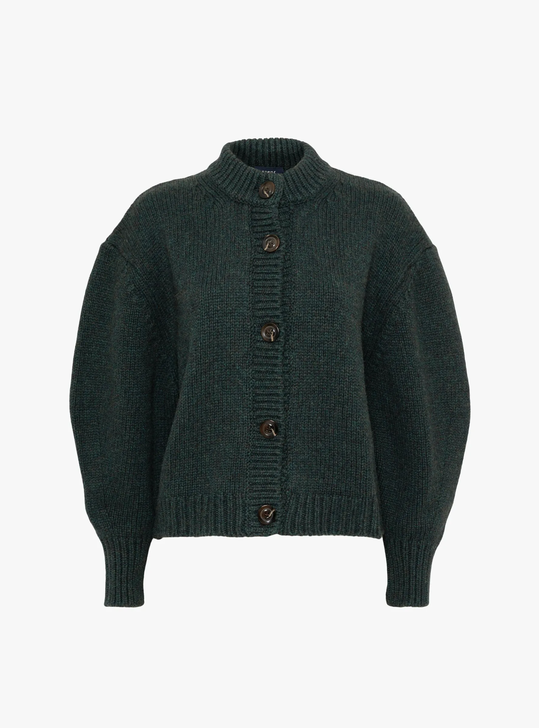 Leonard Knit Cardigan Forest Green sold by Garbstore