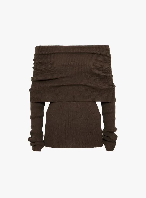 Kiru Knit Jumper Brown made by Christian Wijnants