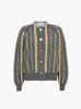 Stripe Knit Cradigan Grey sold by Garbstore