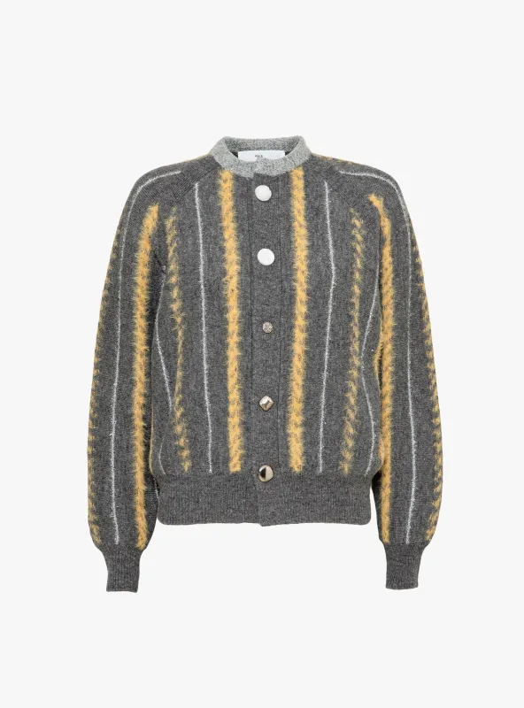 Stripe Knit Cradigan Grey sold by Garbstore