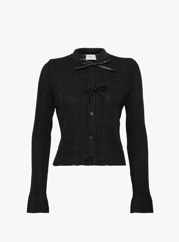 Rib Knit Cardigan Black sold by Garbstore