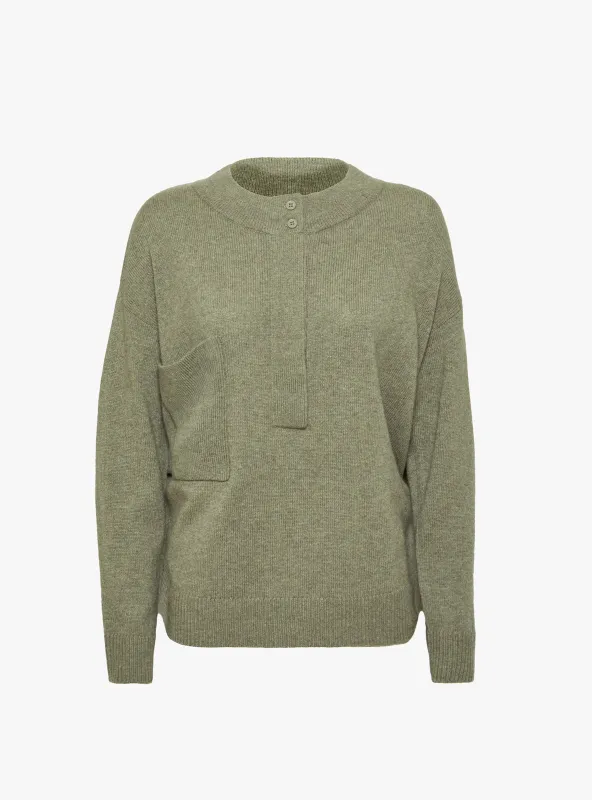Relaxed Pocket Sweater Sage Grey sold by Garbstore