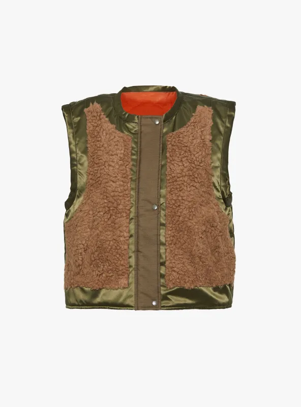 Jensa Gilet Khaki Orange sold by Garbstore