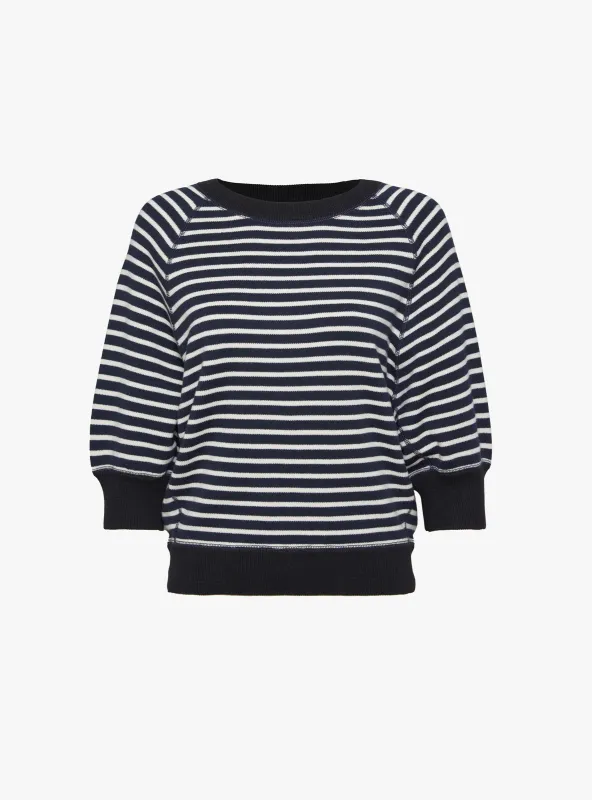 Anglet Knit Jumper Black and White Stripe sold by Garbstore