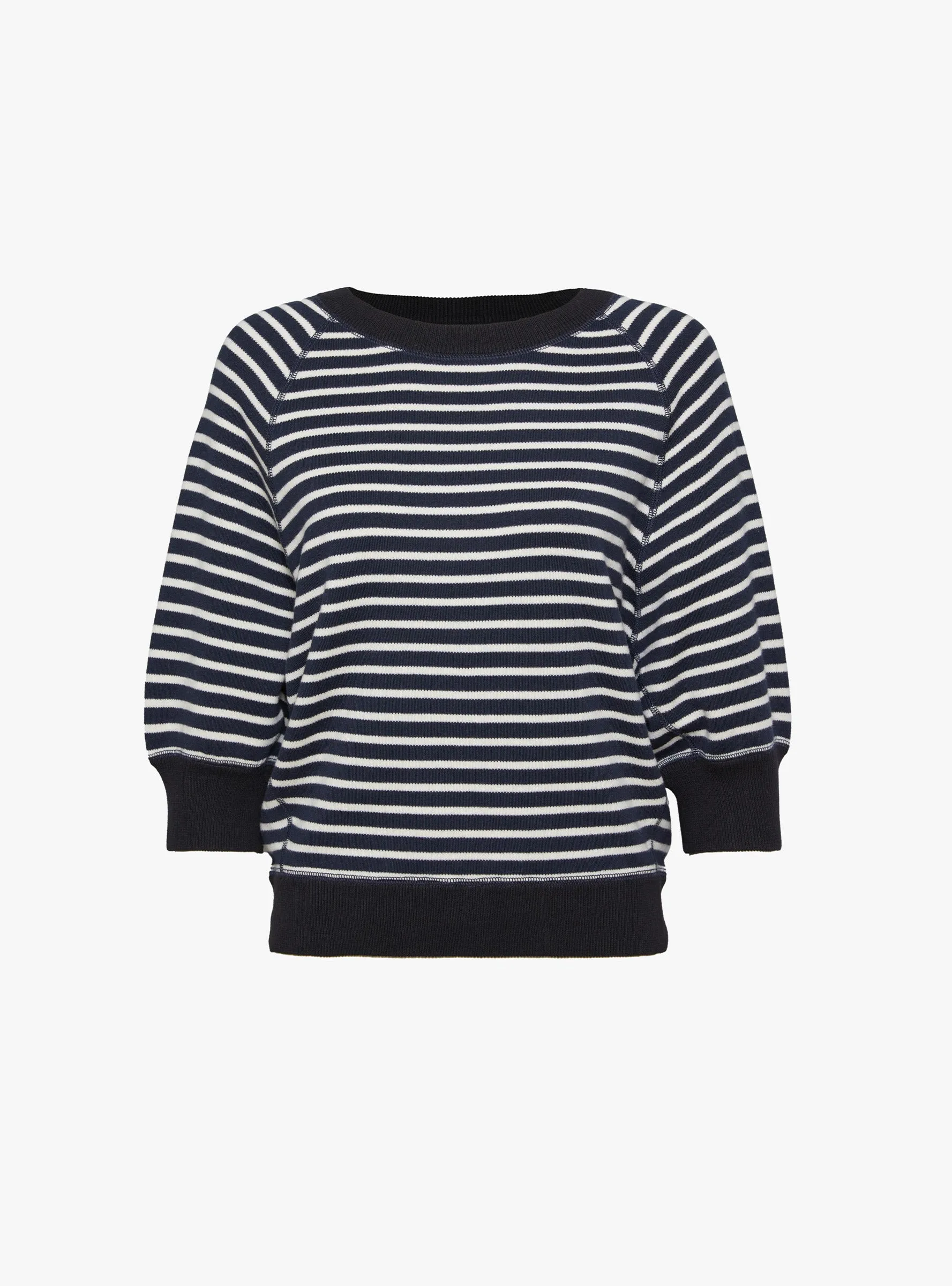 Anglet Knit Jumper Black and White Stripe sold by Garbstore