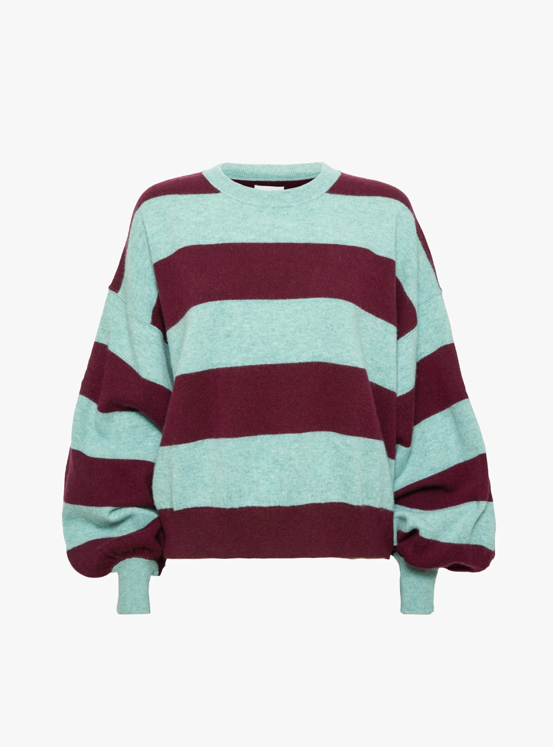 Attus Knit Jumper Burgundy Stripe sold by Garbstore