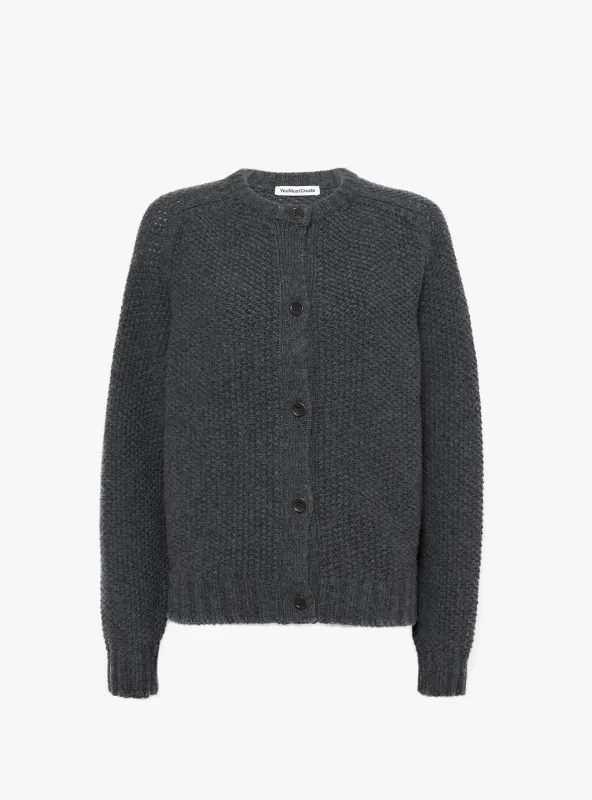 Atomic Cardigan Charcoal sold by Garbstore