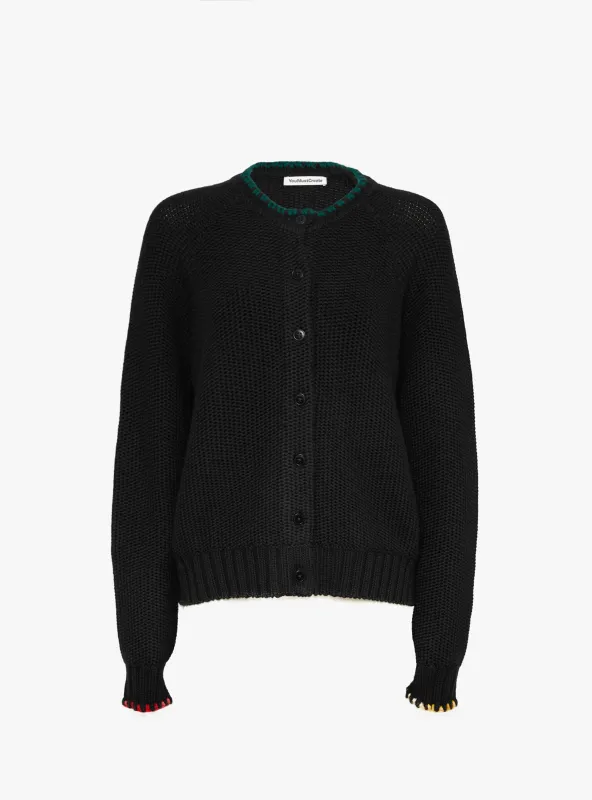 Lotus Cardigan Black made by YMC
