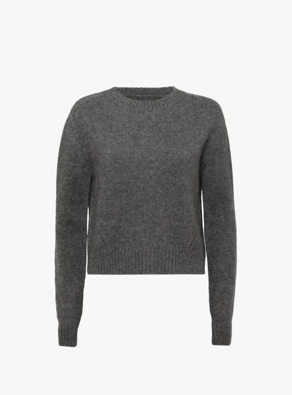Cropped Saddle Shoulder Crew Neck Jumper Thunder sold by Garbstore