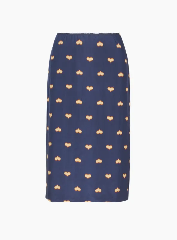 Baldera Silk Skirt Navy made by Rachel Comey