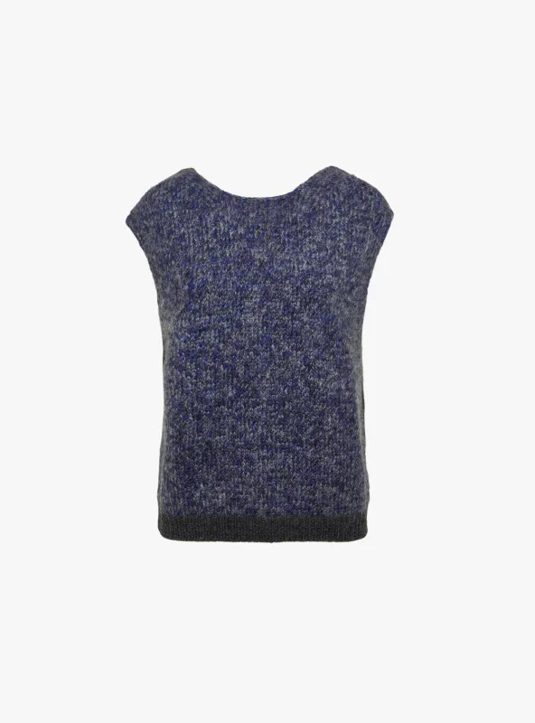 Laine Vest Navy Mix made by Garbstore