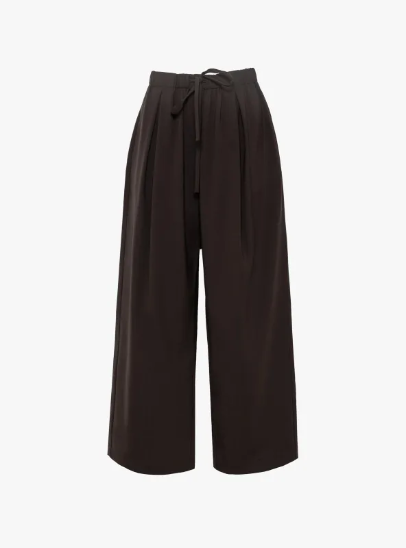 Pleated Relaxed Pants Dark Brown sold by Garbstore