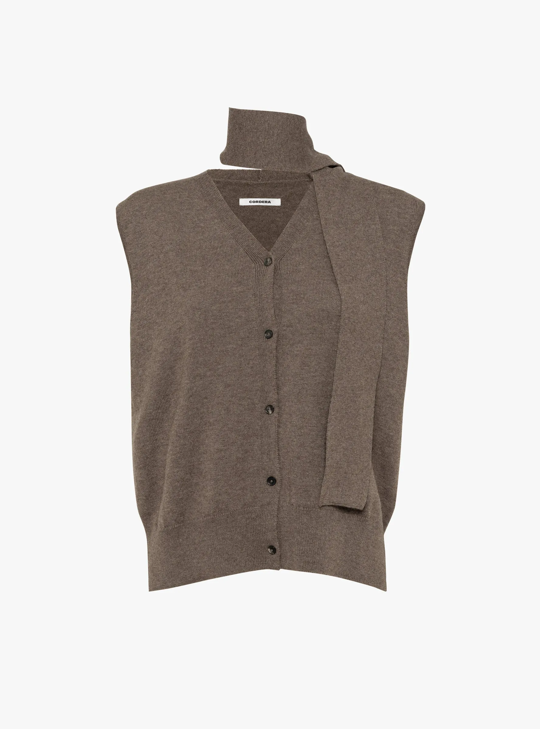 Merino Wool Lace Waistcoat Taupe sold by Garbstore