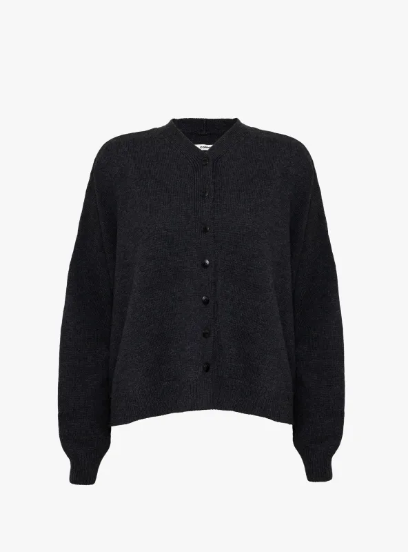 Merino Wool Cardigan Anthracite made by Cordera