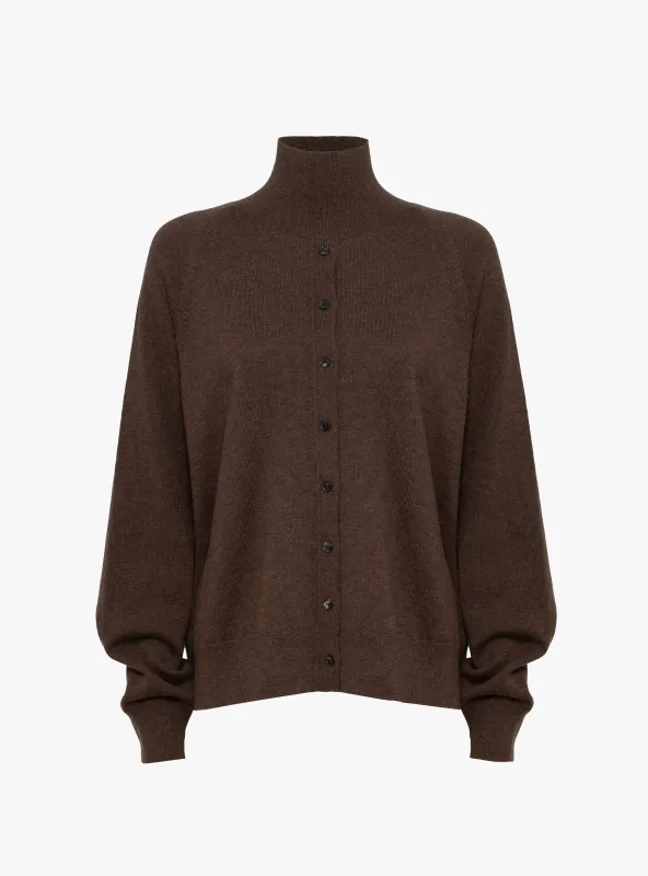 Merino Wool Buttoned Sweater Espresso made by Cordera
