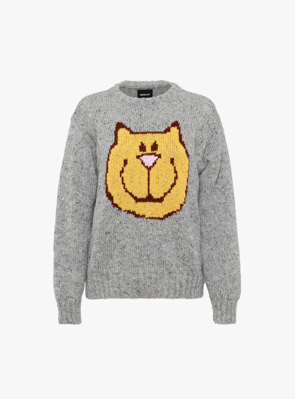 Smiling Face Jumper Silver made by Howlin'