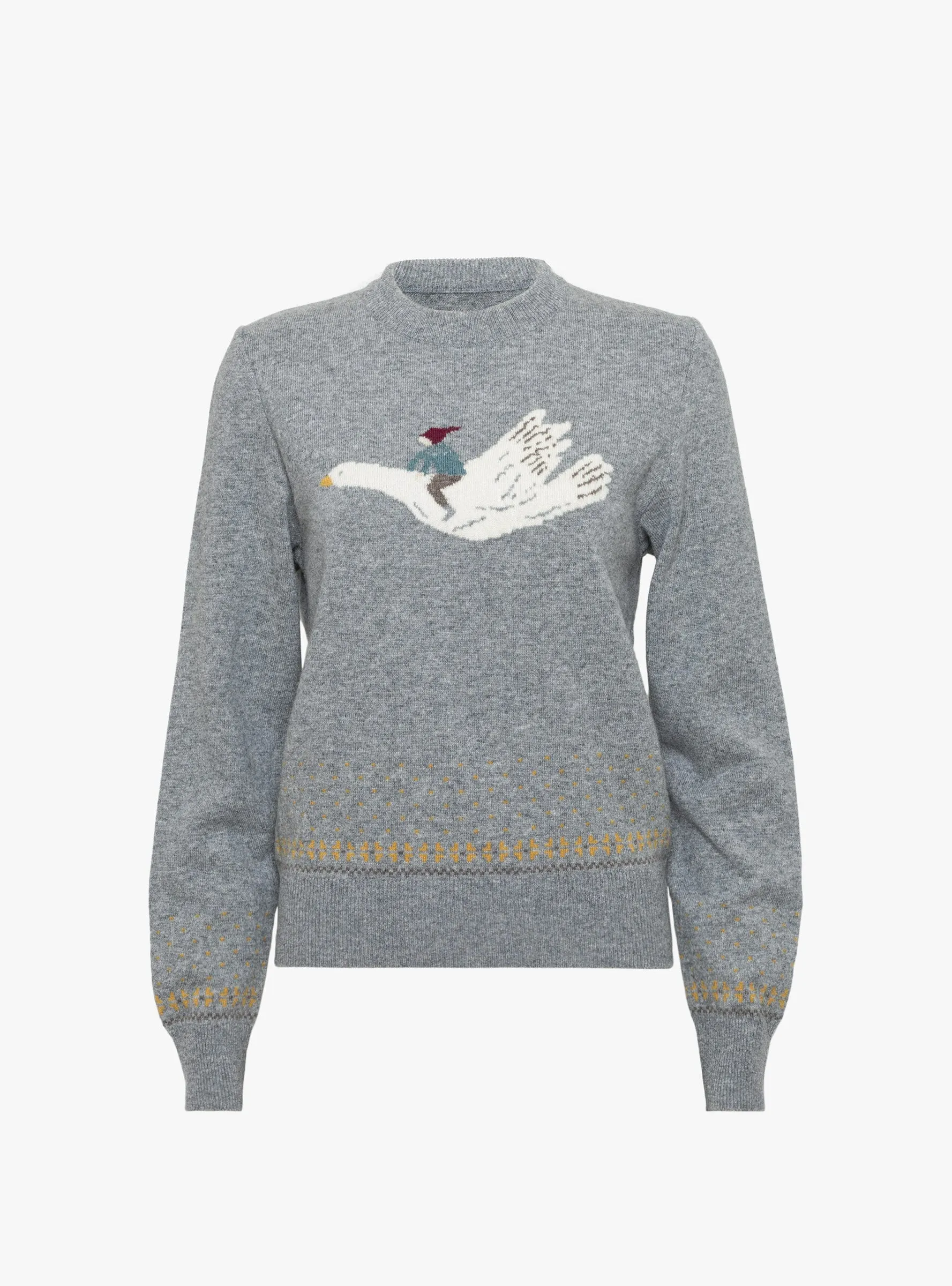 12G Wool Crew Neck Fly Goose Sweater Grey sold by Garbstore