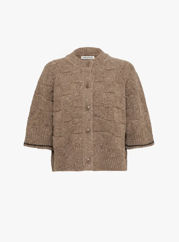 Kwai Knit Cardigan Taupe sold by Garbstore