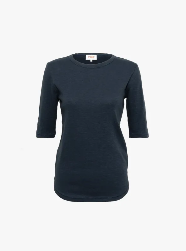 Charlotte Short Sleeve Top Navy made by YMC