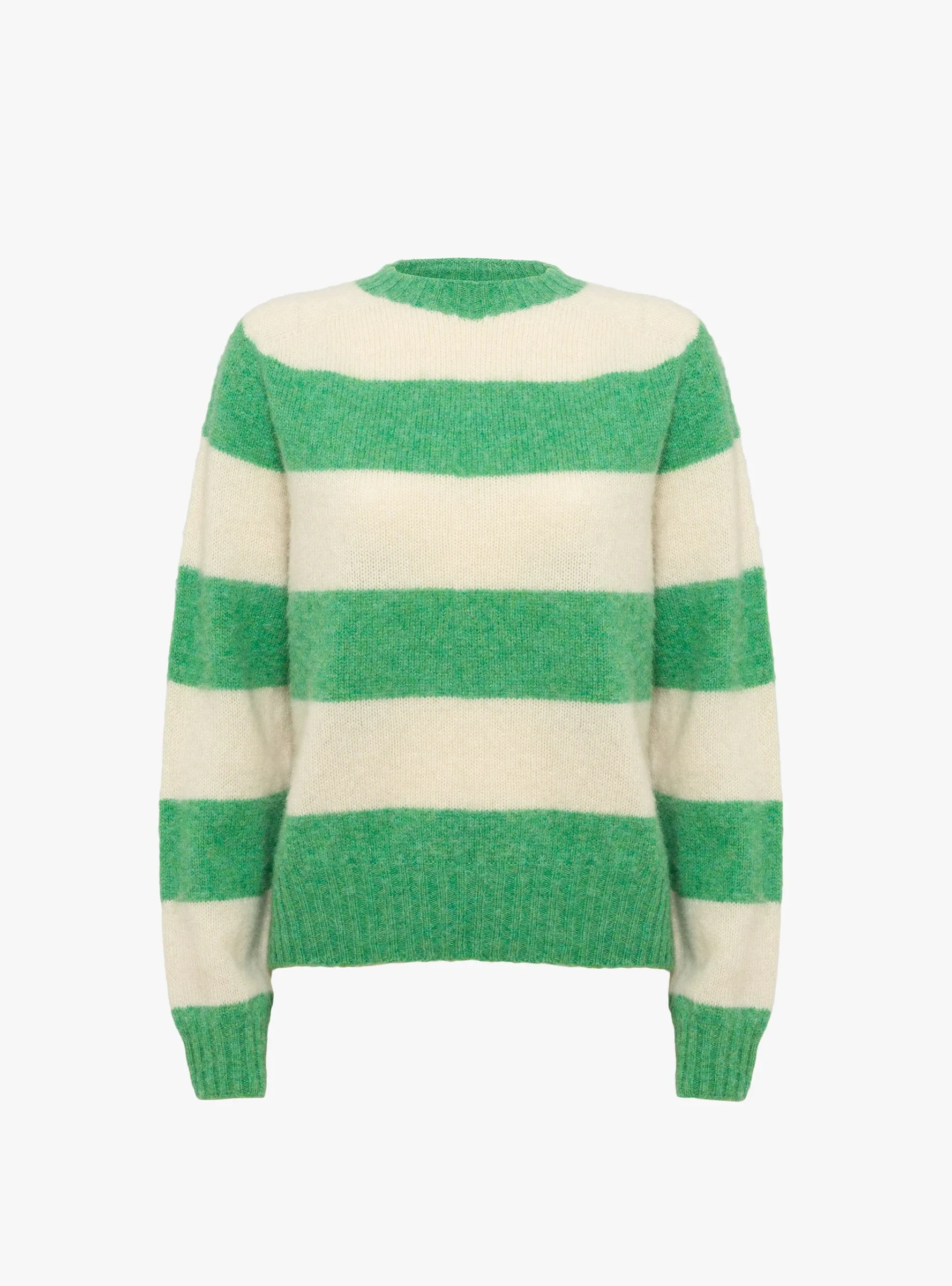 Jets Stripe Crew Neck Knit Green and Off White sold by Garbstore
