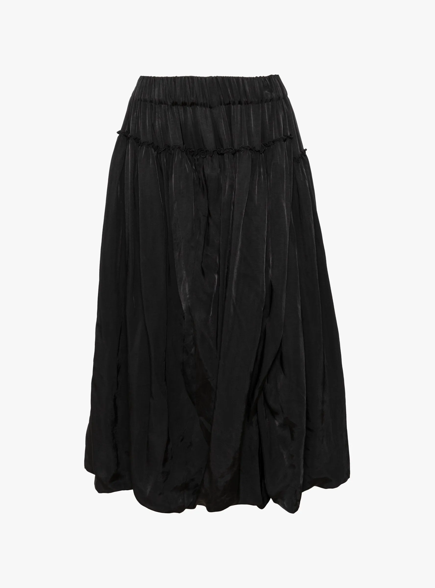 Ruffled Skirt Pants Black sold by Garbstore