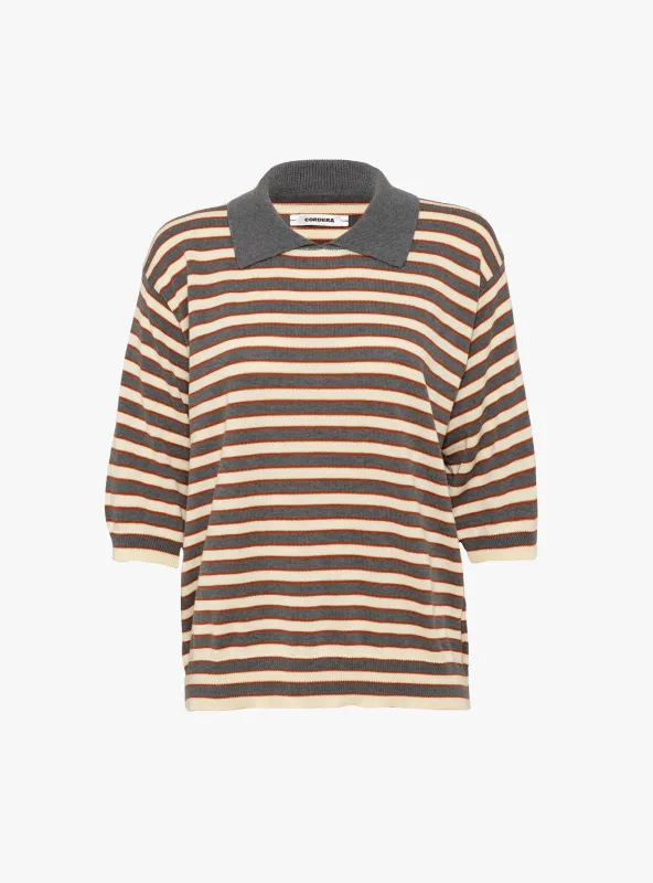 Oversized Cotton Striped Polo Multi sold by Garbstore