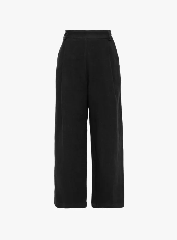 Japanese Stitch Cotton Georgia Trouser Washed Black sold by Garbstore