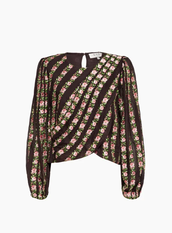 Sybil Emrboidery Long Sleeve Blouse Multi sold by Garbstore